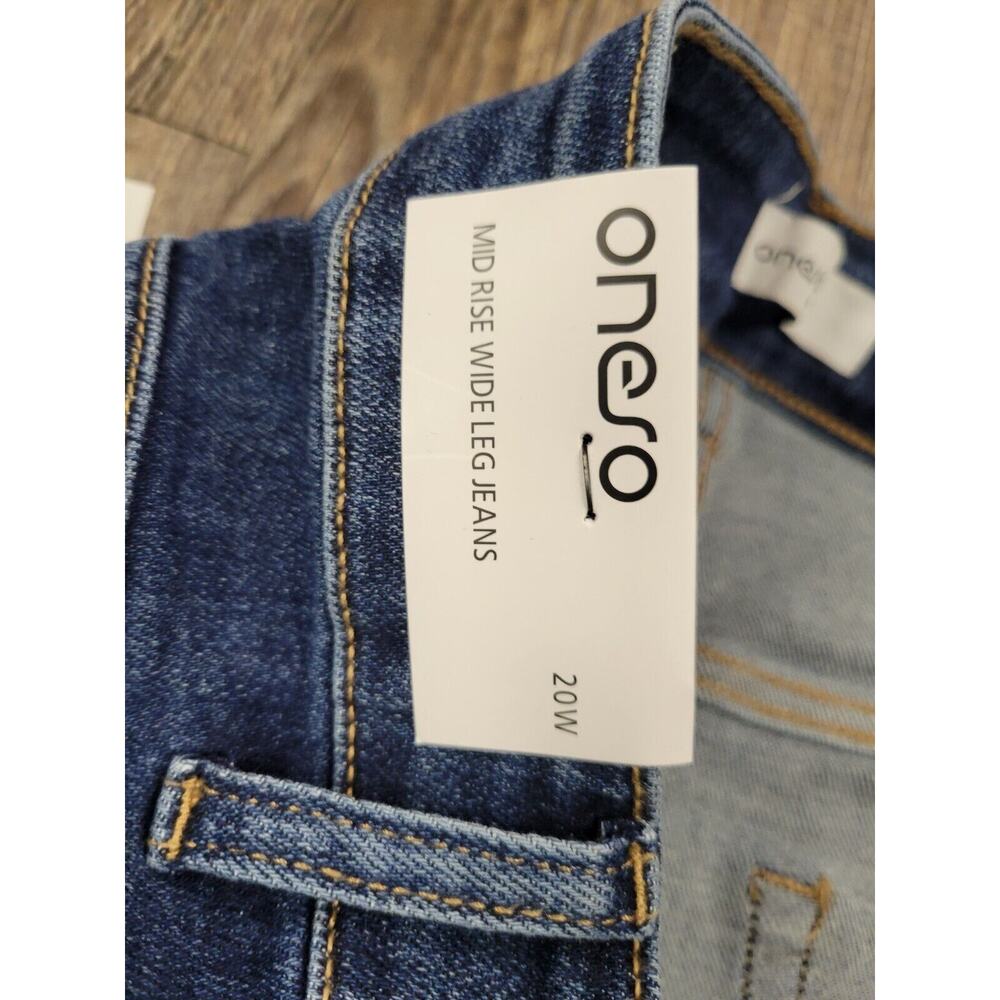 Wide Leg Flare Jeans in Medium Blue - Picture 4 of 6